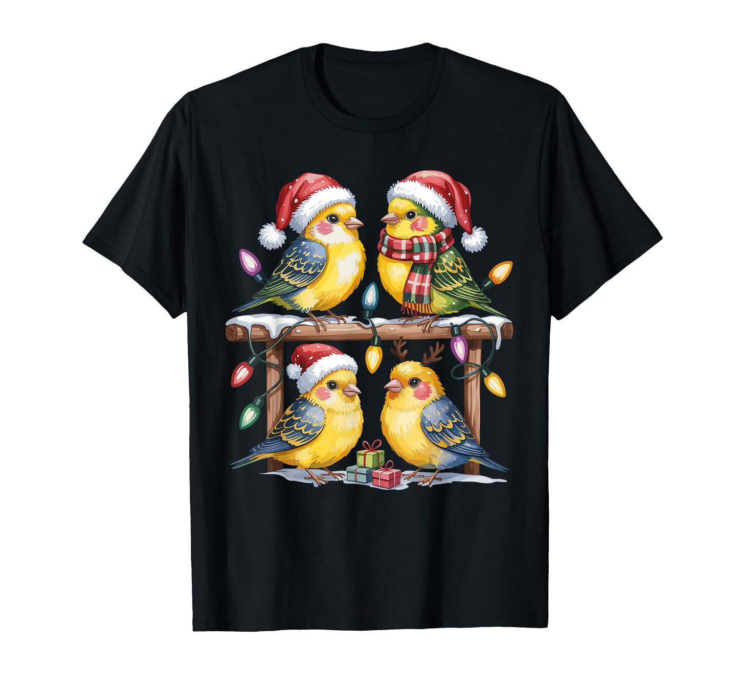 Canary Christmas Cute Pet Lovers Funny Holiday Pajamas T-Shirt