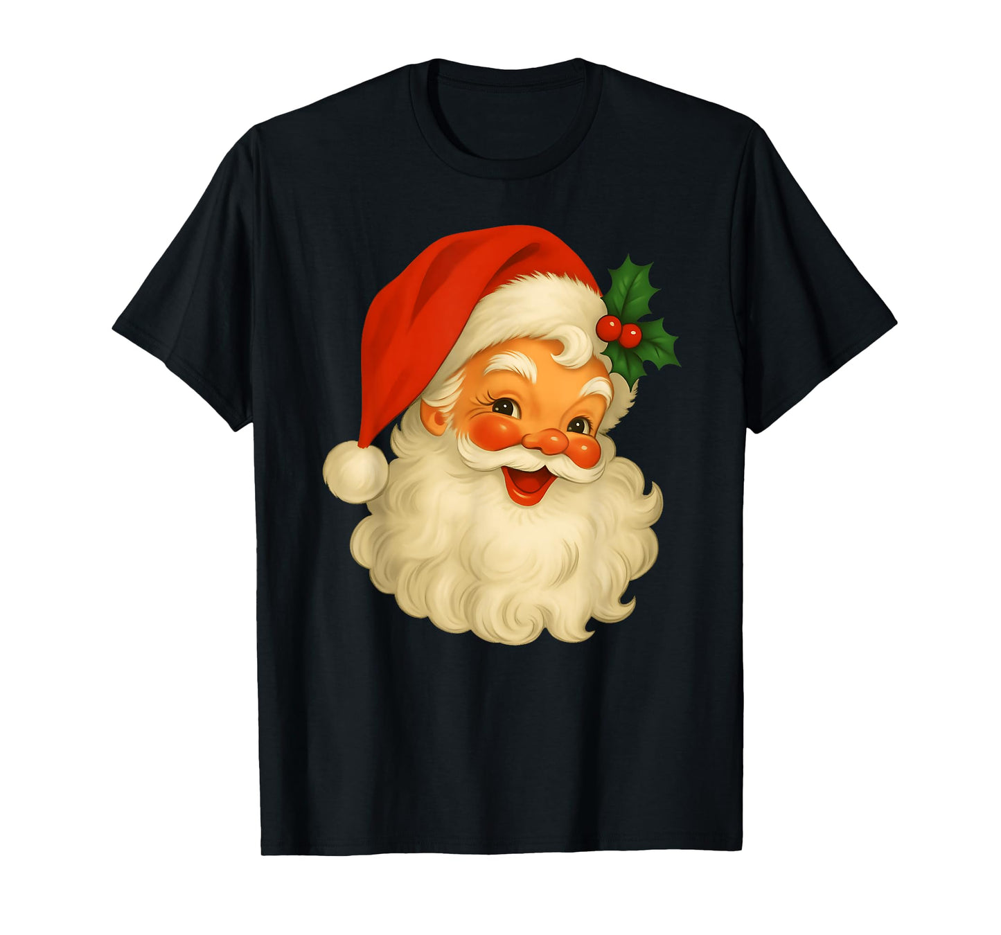 Vintage Retro Cute Santa Claus Christmas Xmas Men Women Kid T-Shirt