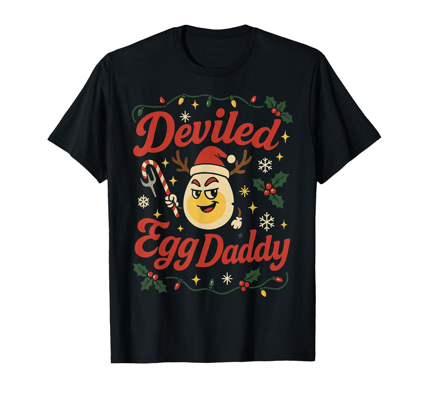 Deviled Egg Daddy Funny Christmas Food Pun Design T-Shirt