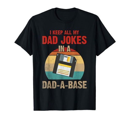 Funny Retro Dad Fathers Day Vintage Jokes Database for kids T-Shirt