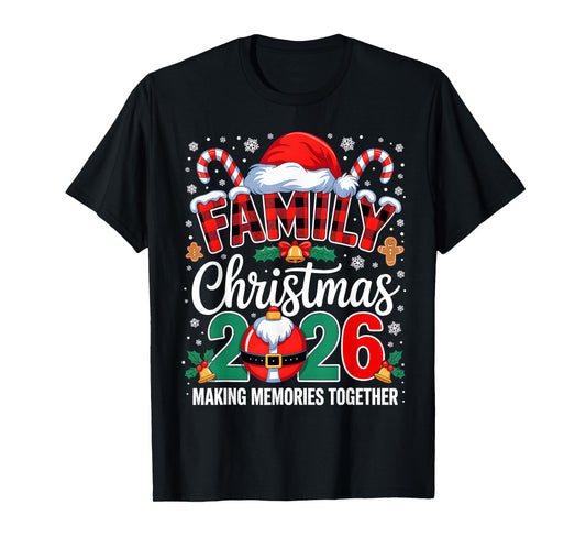 Family Christmas 2026 Matching Squad Santa Elf Funny Xmas T-Shirt
