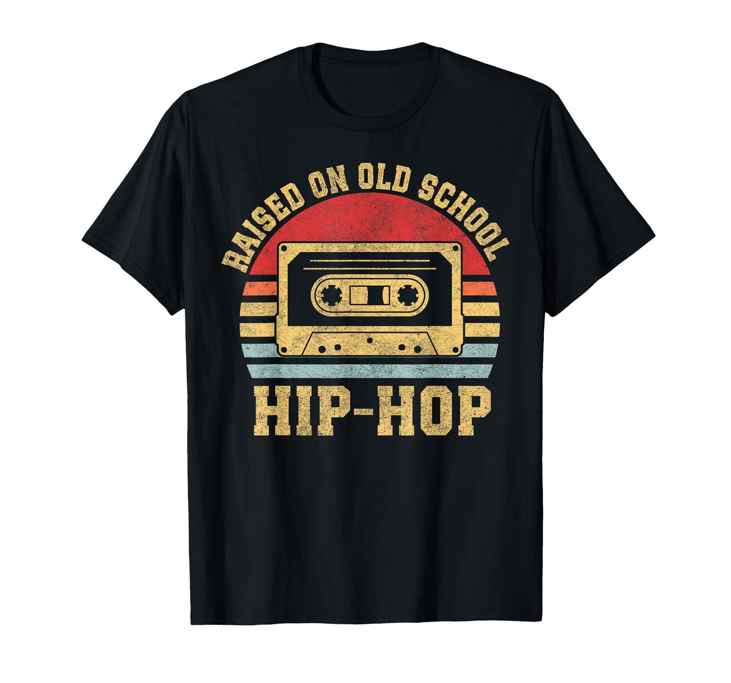 Raised on Oldschool Hip Hop Cassette Music Hiphop Retro T-Shirt