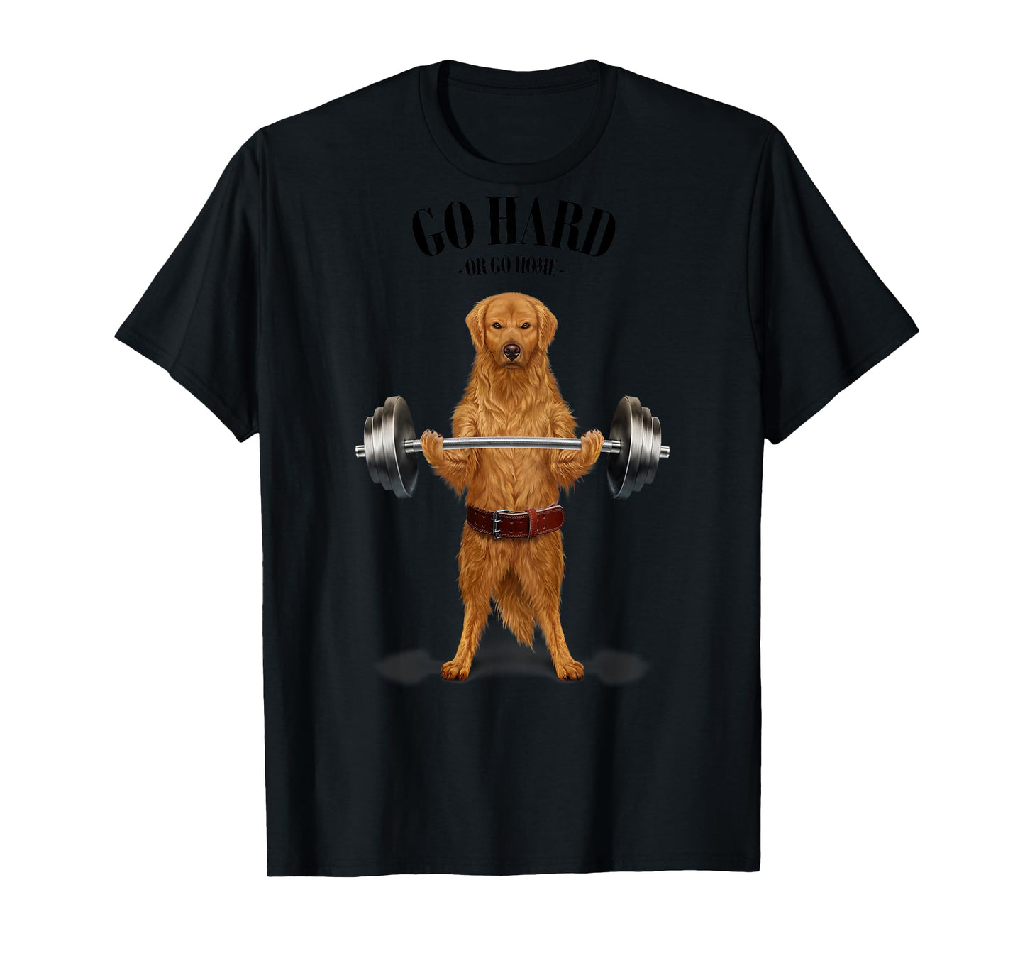 Golden Retriever Dog Weightlifting in Fitness Gym T-Shirt for Men Women Kids