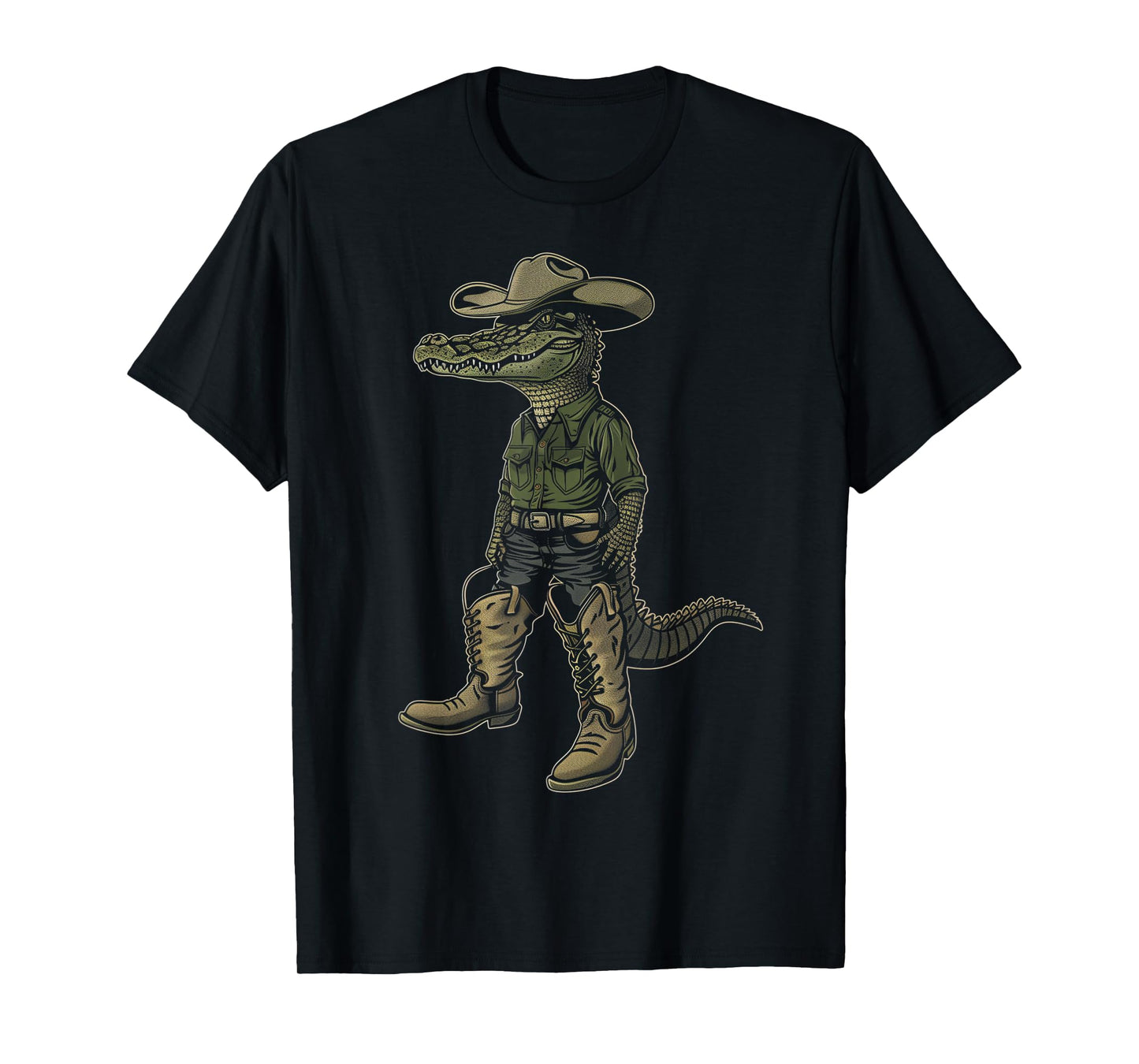 Alligator Cowboy Hat Gator Crocodile Reptile Lover Funny T-Shirt