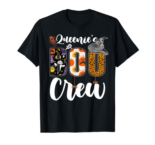 Queenie's Boo Crew Halloween Grandma Grandkids Matching T-Shirt