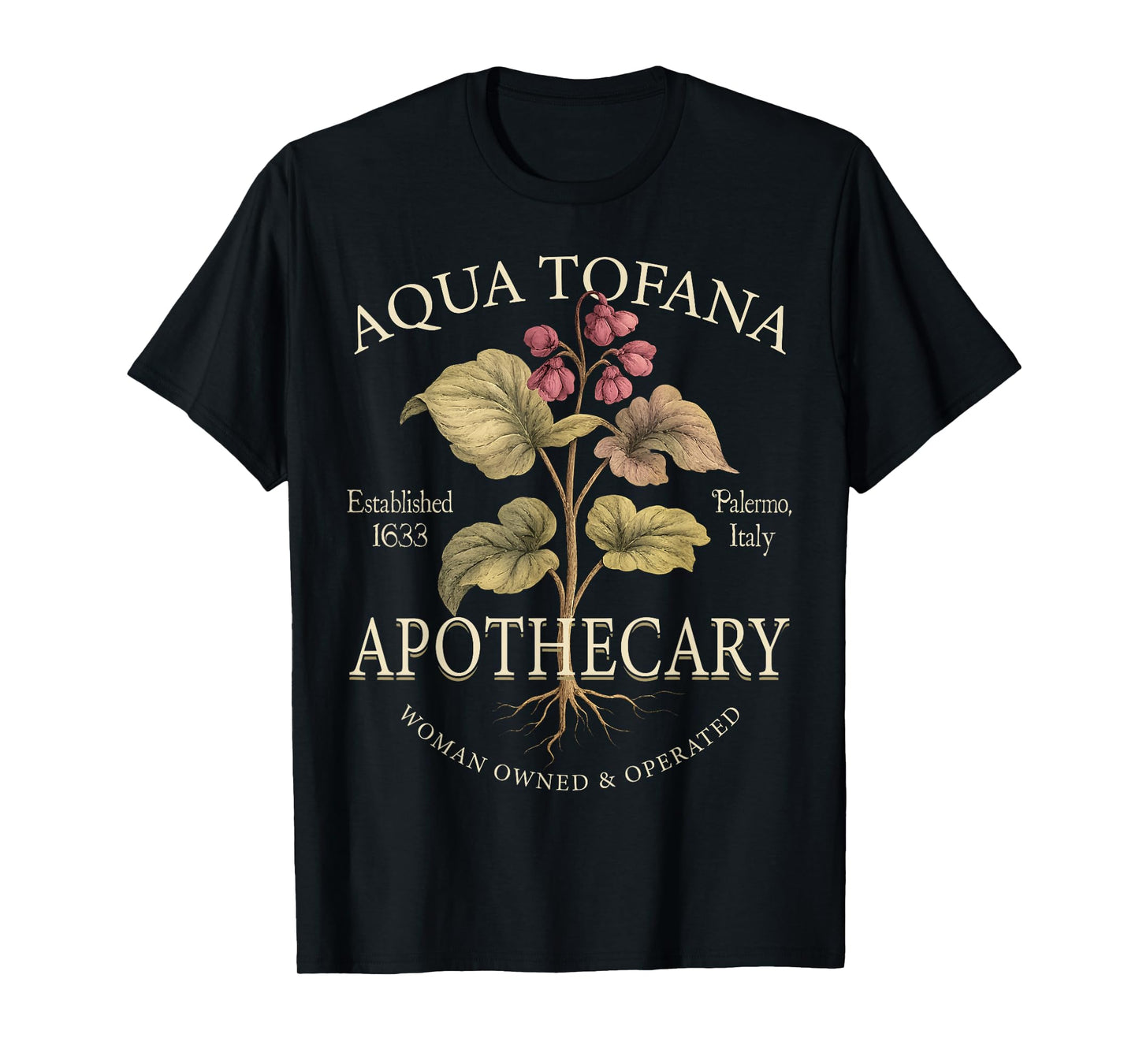 Aqua Tofana Apothecary Vintage Style Botanicals for Plant T-Shirt