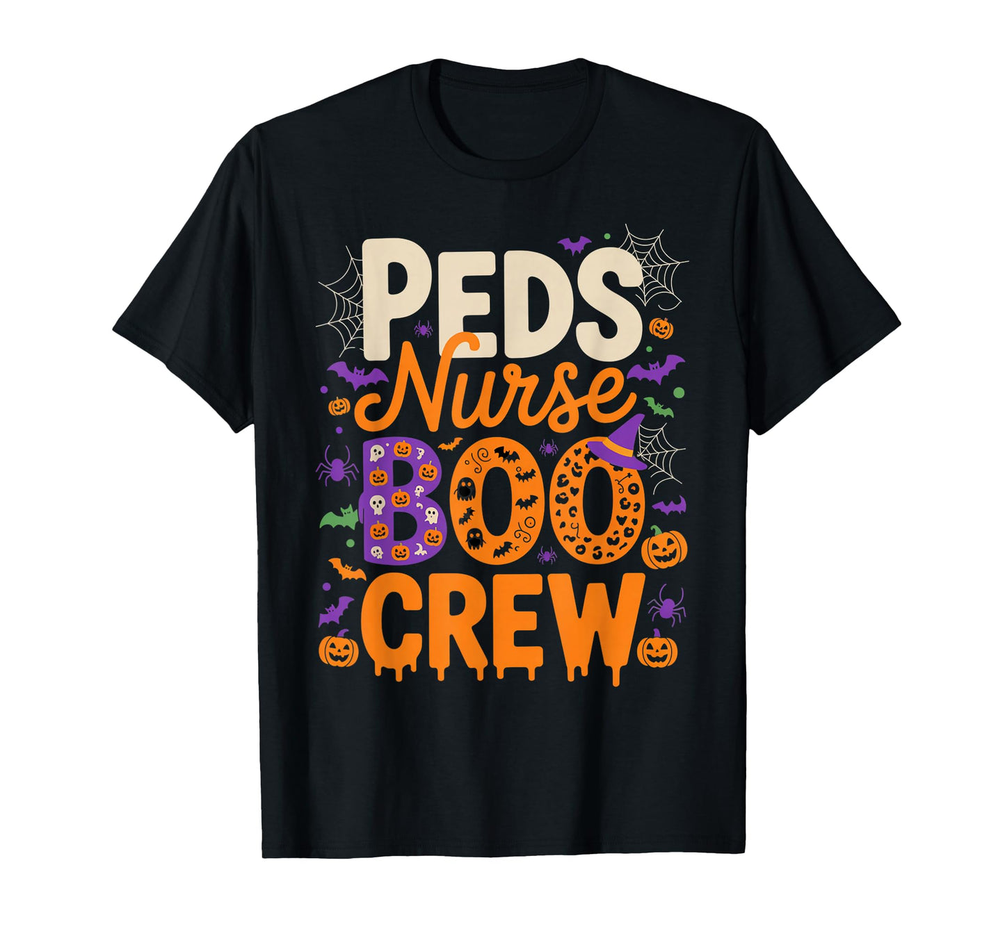 Peds Nurse Boo Crew Halloween Spooky Outfit Pediatric Nurses T-Shirt