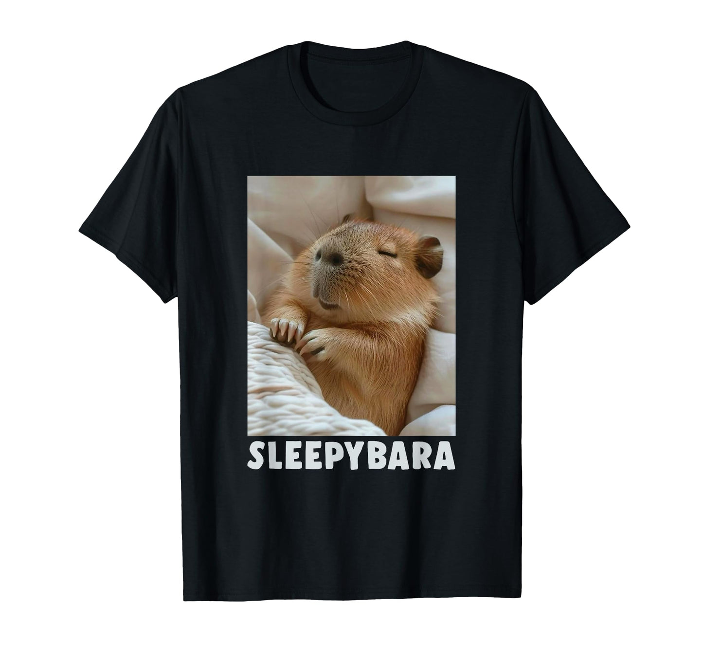 Cute Sleepy Capybara Sleep Pajamas Funny Word Sleebybara T-Shirt