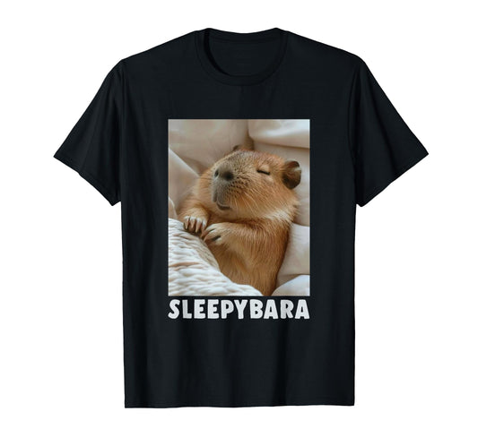 Cute Sleepy Capybara Sleep Pajamas Funny Word Sleebybara T-Shirt
