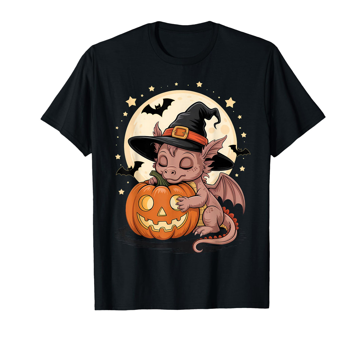 Halloween Dragon Witch Hat Pumpkin Spooky T-Shirt