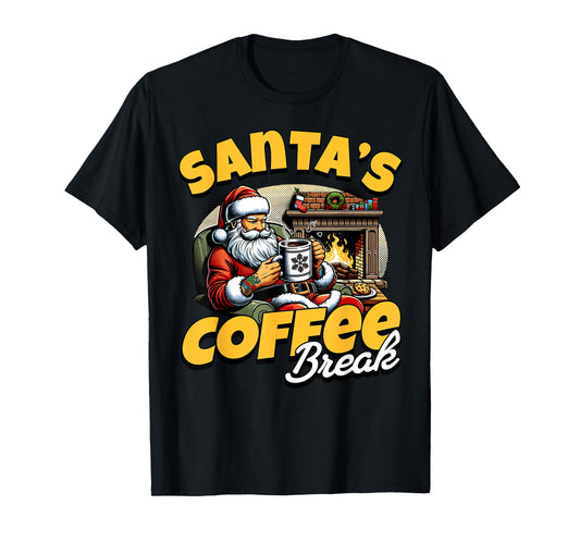 Santa’s Coffee Break Funny Holiday Caffeine Lovers T-Shirt