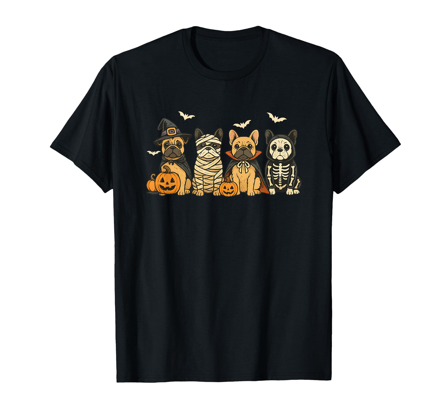 Retro French Bulldog Halloween French Bulldog Witch Dog Mom T-Shirt