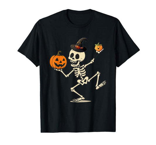Dancing Skeleton Halloween Design Cute and Fun Spooky Style T-Shirt