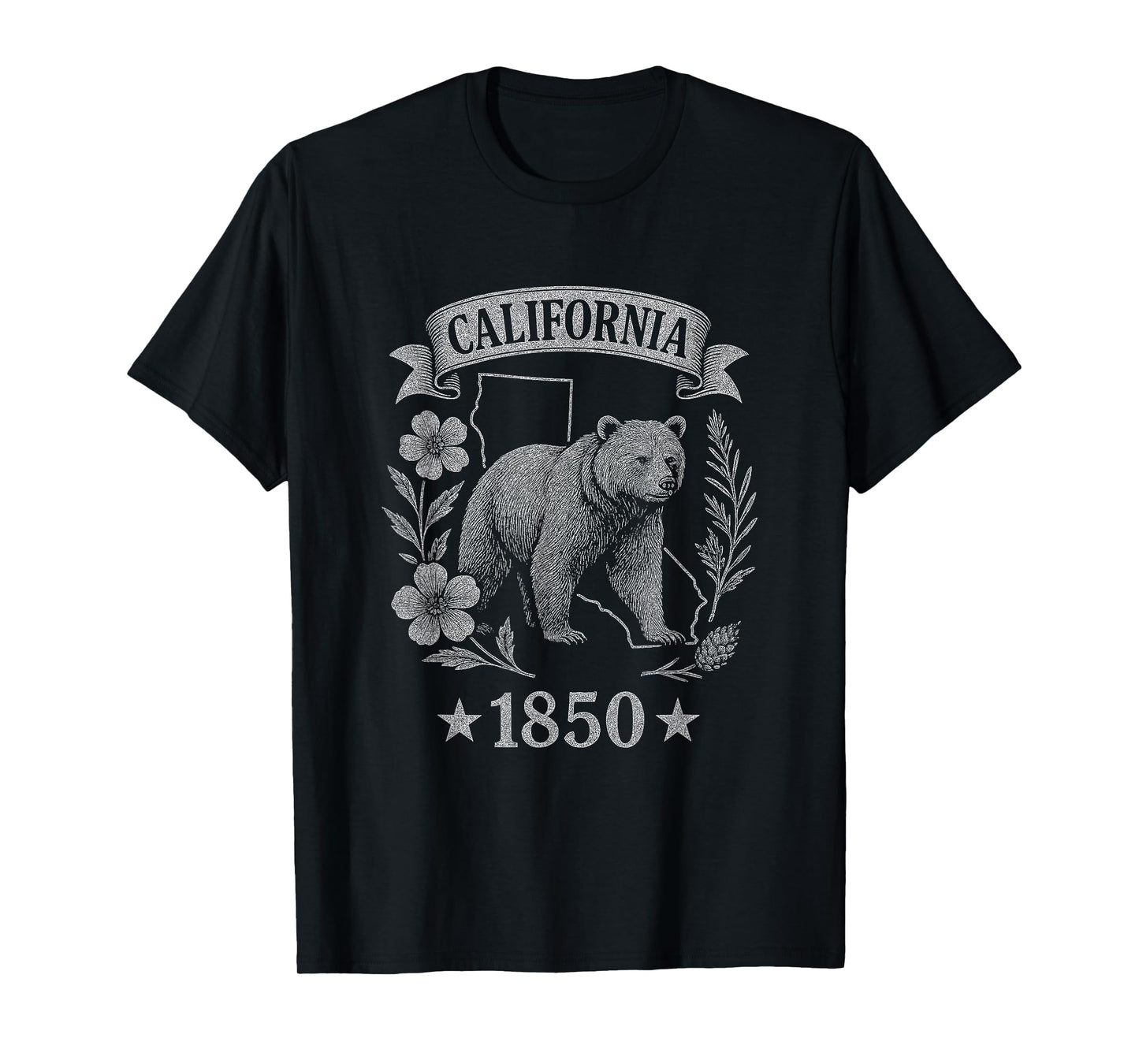 California 1850 Vintage Bear Retro Nature State Pride T-Shirt
