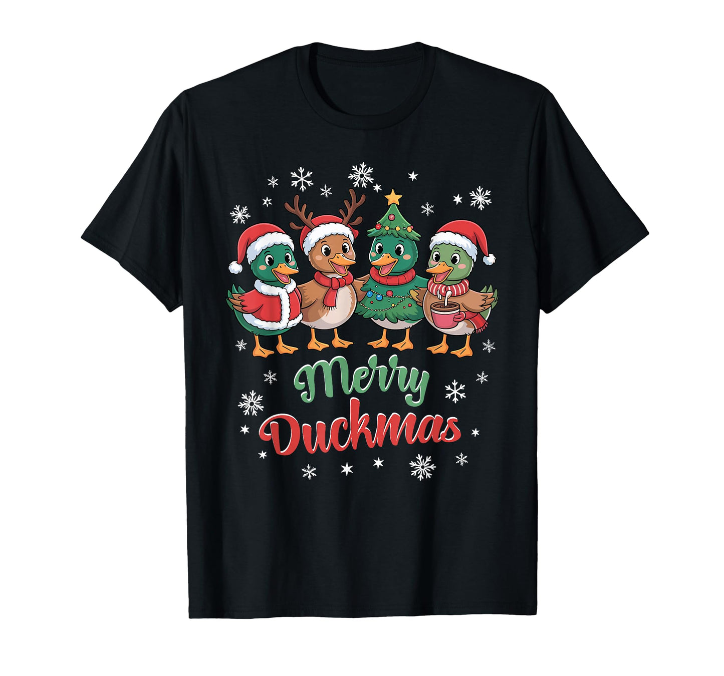 Merry Duckmas – Funny Christmas Ducks Holiday Design T-Shirt