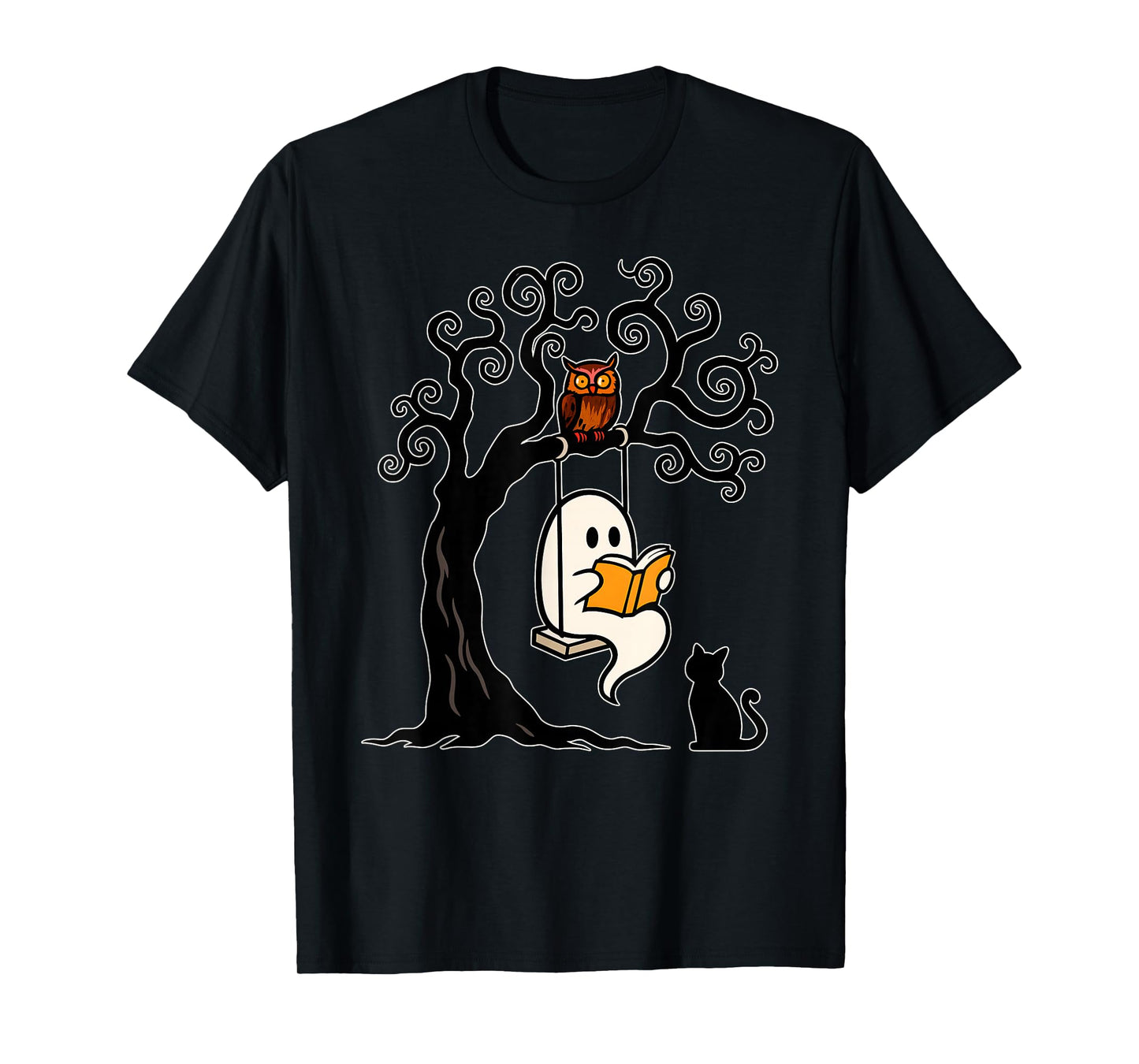 Vintage Halloween Ghost Swing Reading Halloween Costume T-Shirt