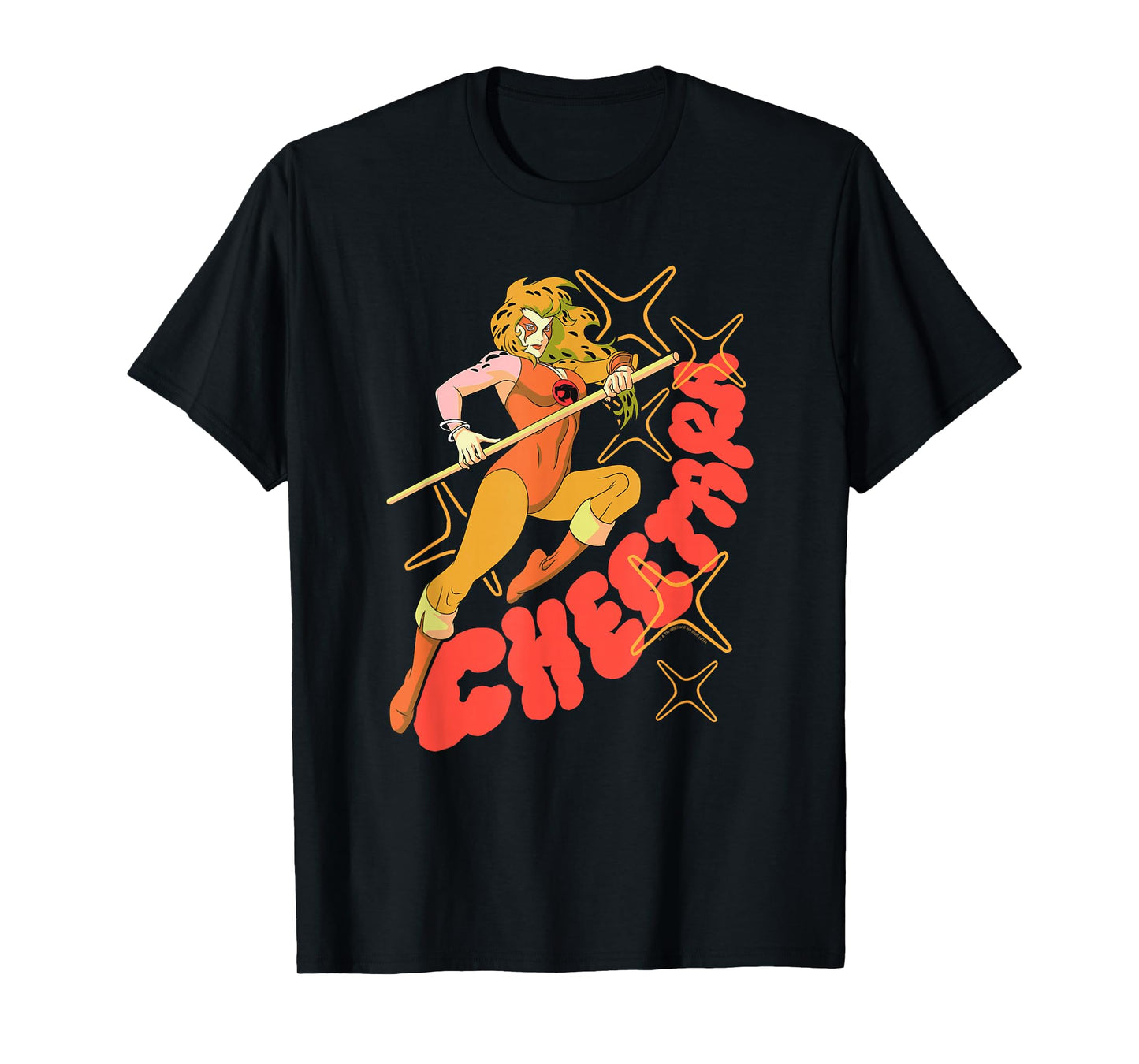 Ripple Junction x Thundercats Cheetara Warrior Retro Cartoon T-Shirt, Small, Black