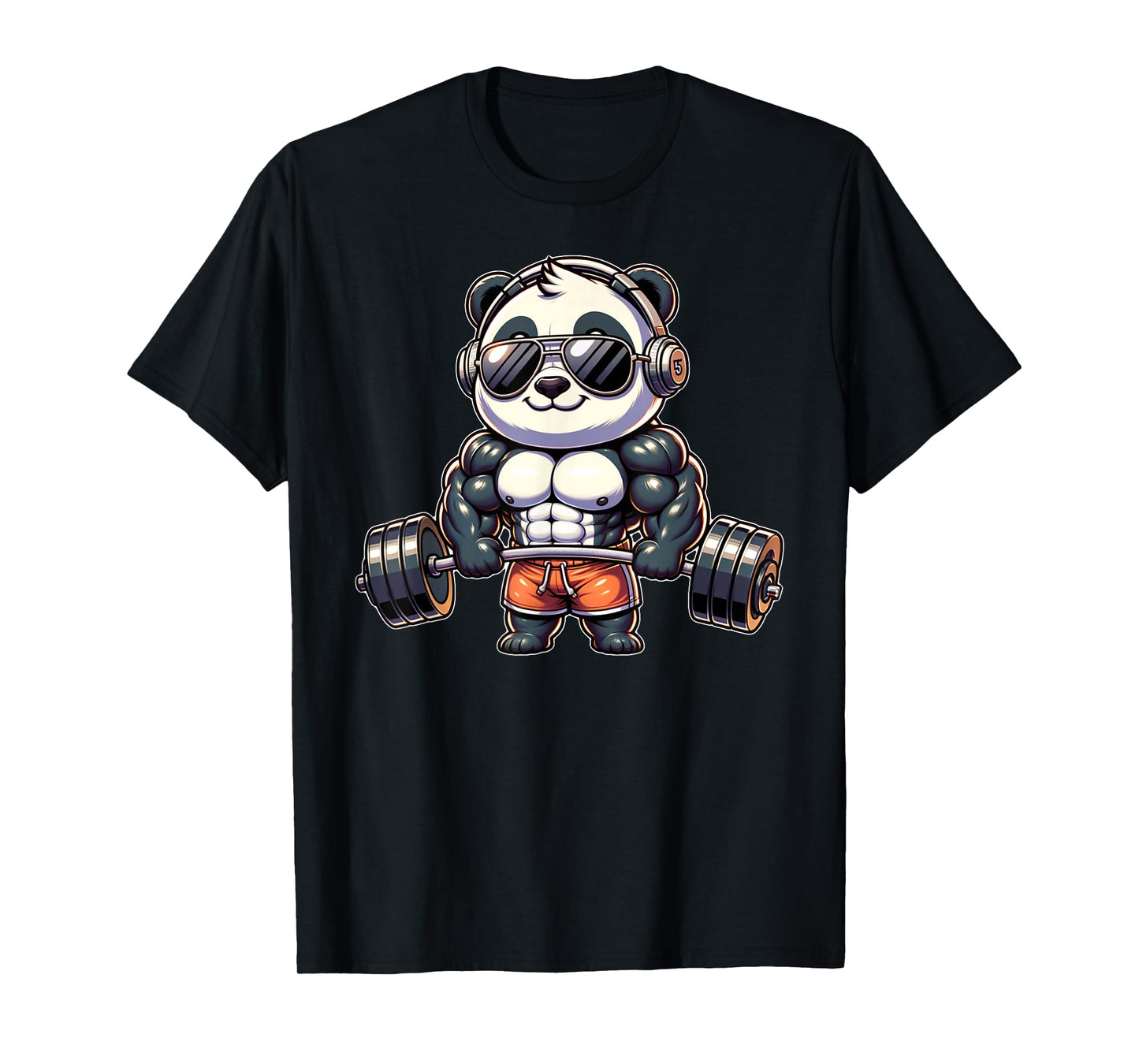 Panda Funny Gym Weightlifting Bodybuilder Fitness Workout T-Shirt
