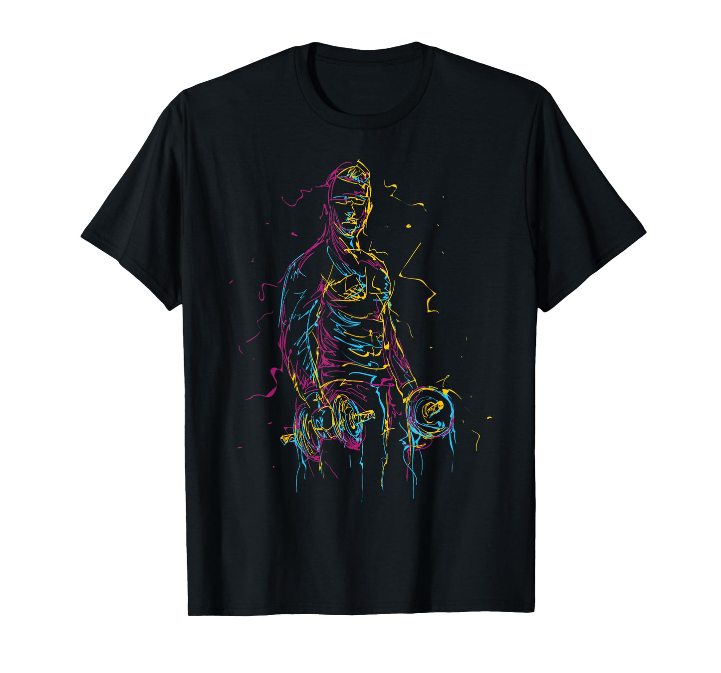 colorful Strongman Bodybuilding Gym Weightlifting workout T-Shirt