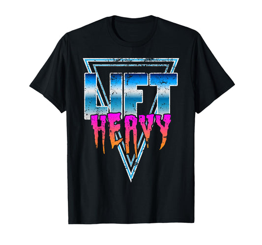 Lift Heavy Old School Retro 80's Golden Era Bodybuilding Gym T-Shirt