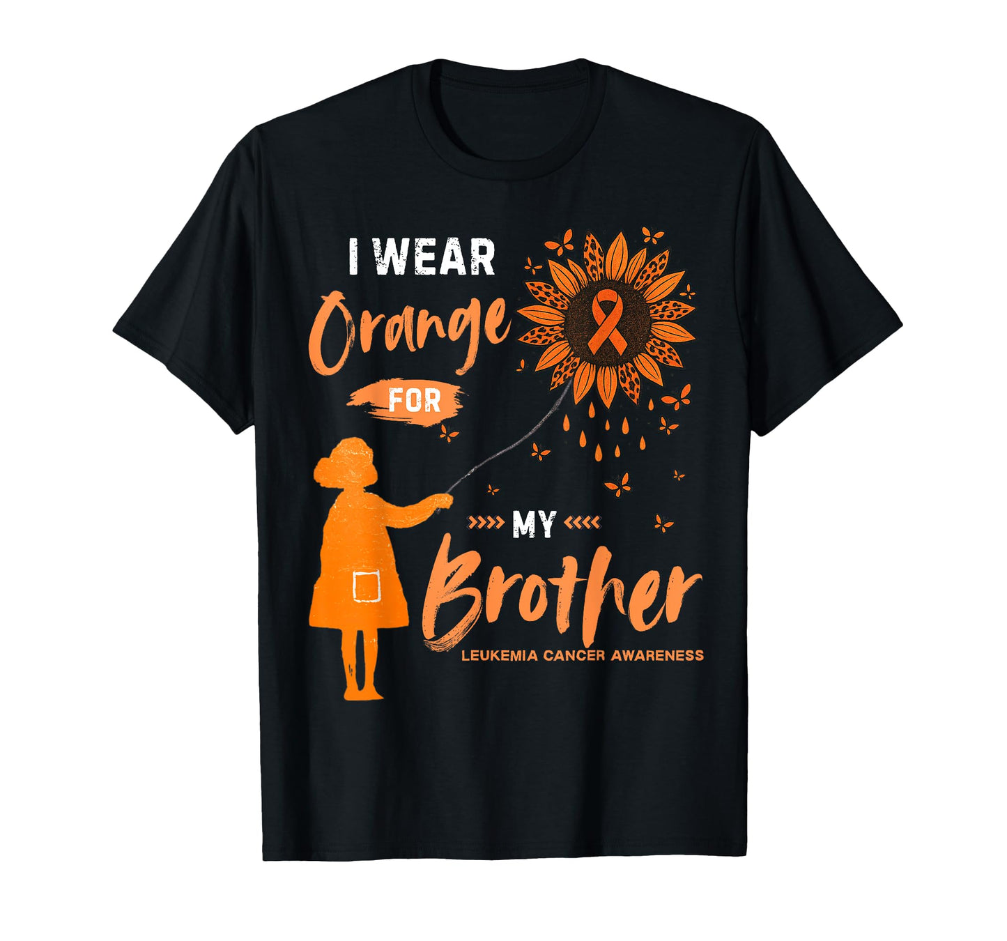 I Wear Orange For My Brother Survivor Leukemia Awareness T-Shirt