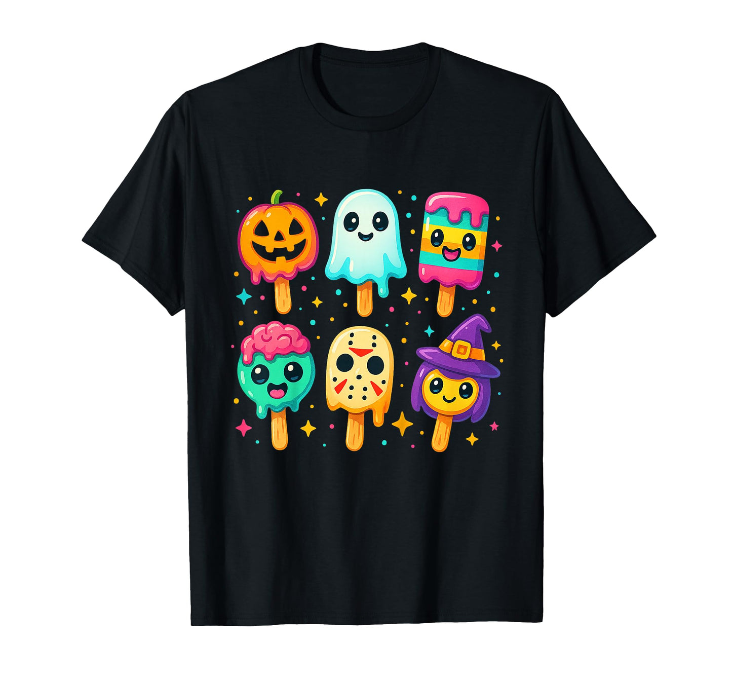 Funny Horror Ice Cream Pops Summerween Halloween Candy Kids T-Shirt
