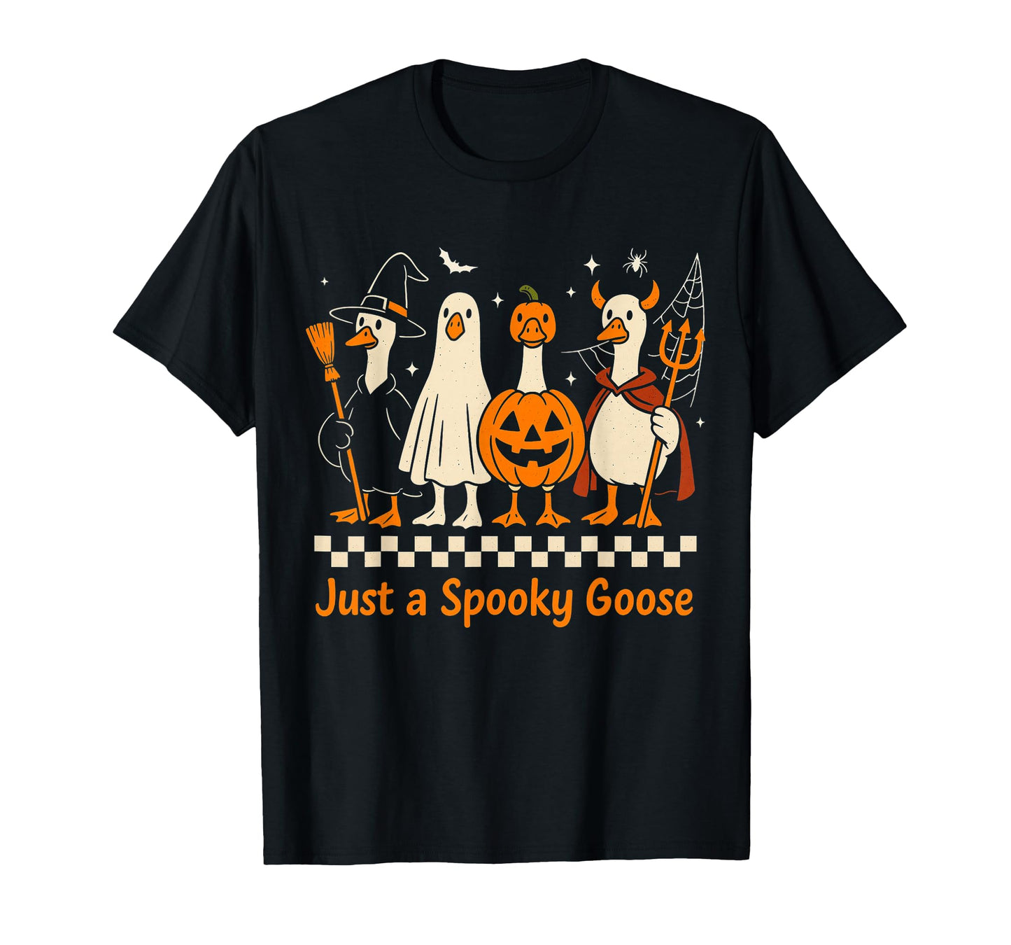 Funny Halloween Just Spooky Goose Witch Ghost Pumpkin Devil T-Shirt