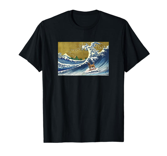 Funny Retro Vintage Surfing a Wave Border Terrier Lover T-Shirt