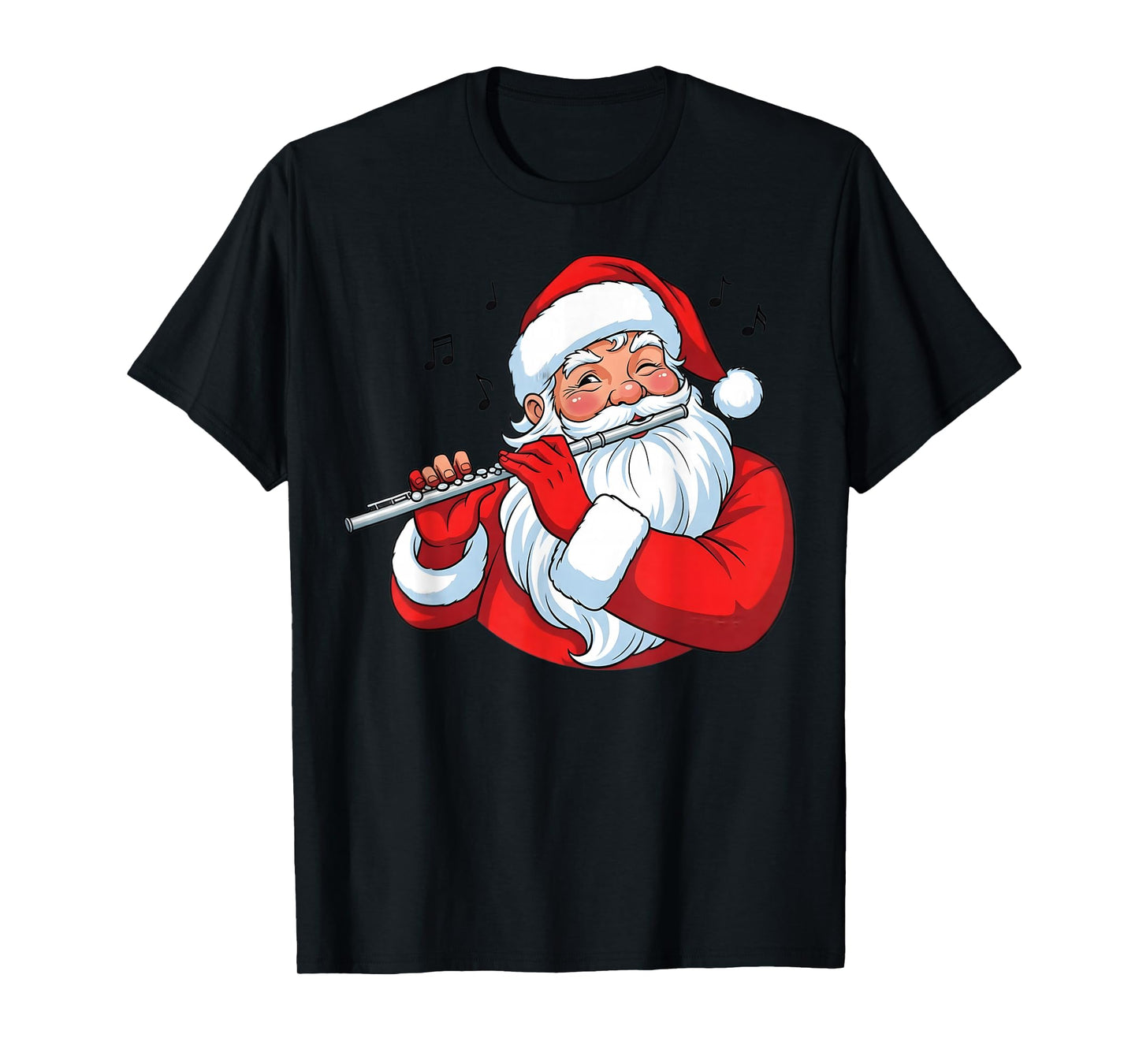 Christmas Flute Player Cute Santa Xmas Boys Girls Men Kids T-Shirt