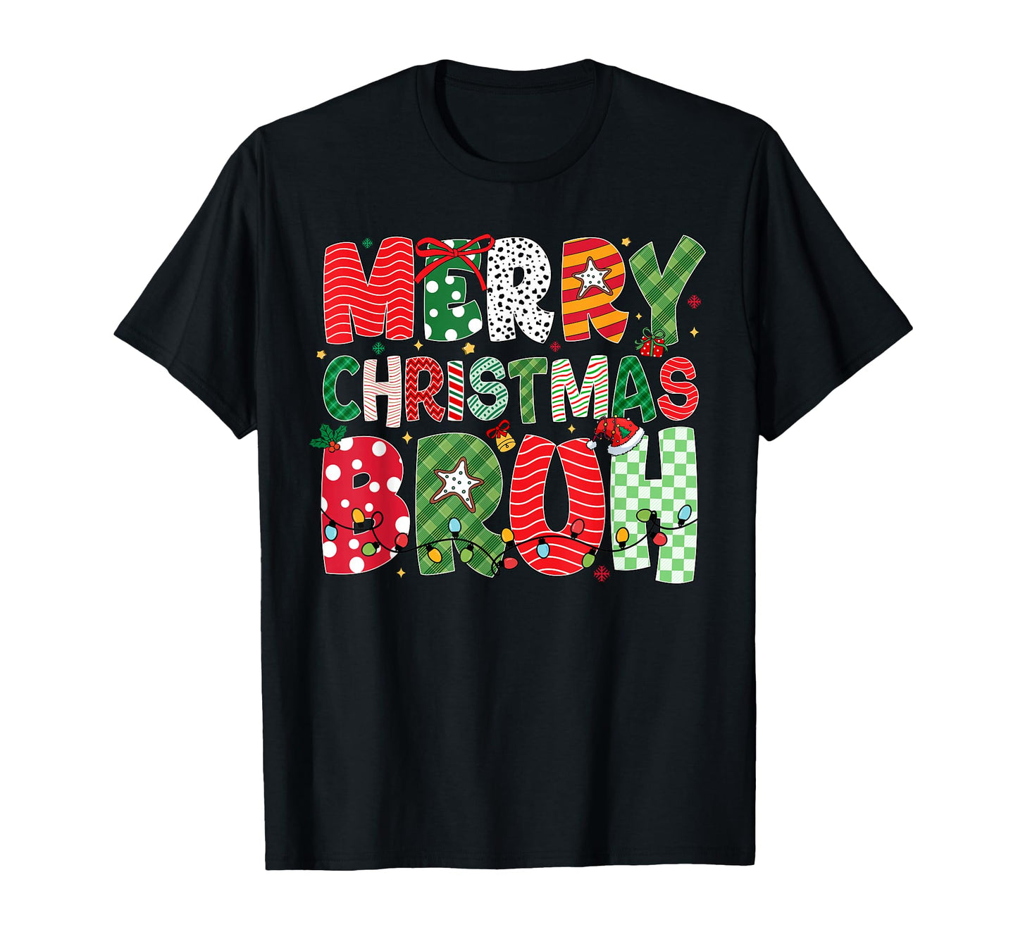 Merry Christmas Bruh Funny Matching Family Men Women Kids T-Shirt