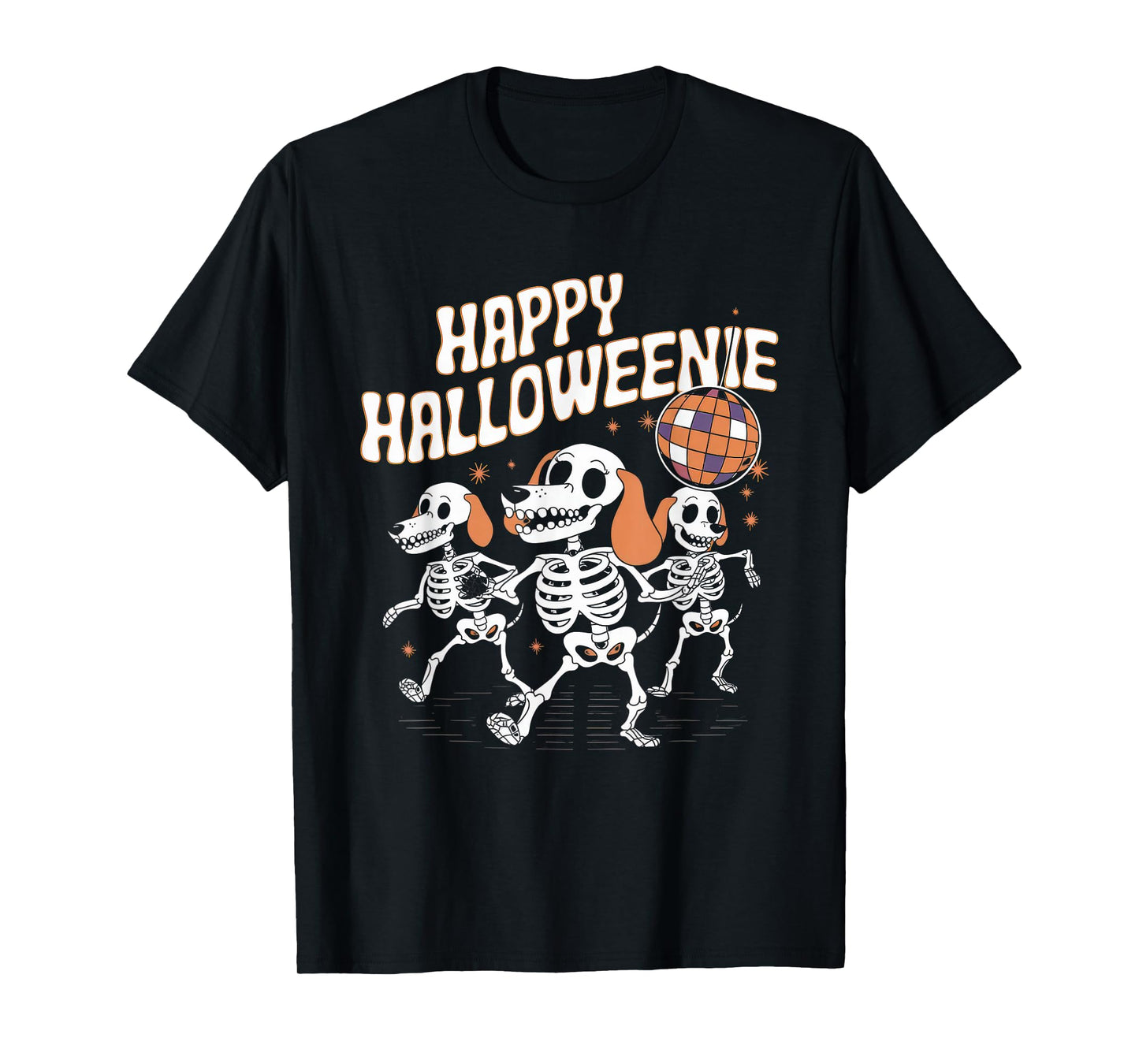 Happy Halloweenie Tshirt Women Men Wiener Monster Party T-Shirt