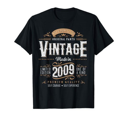 Vintage 2009 16th Birthday Boy Girl 16 Year Old Gifts T-Shirt