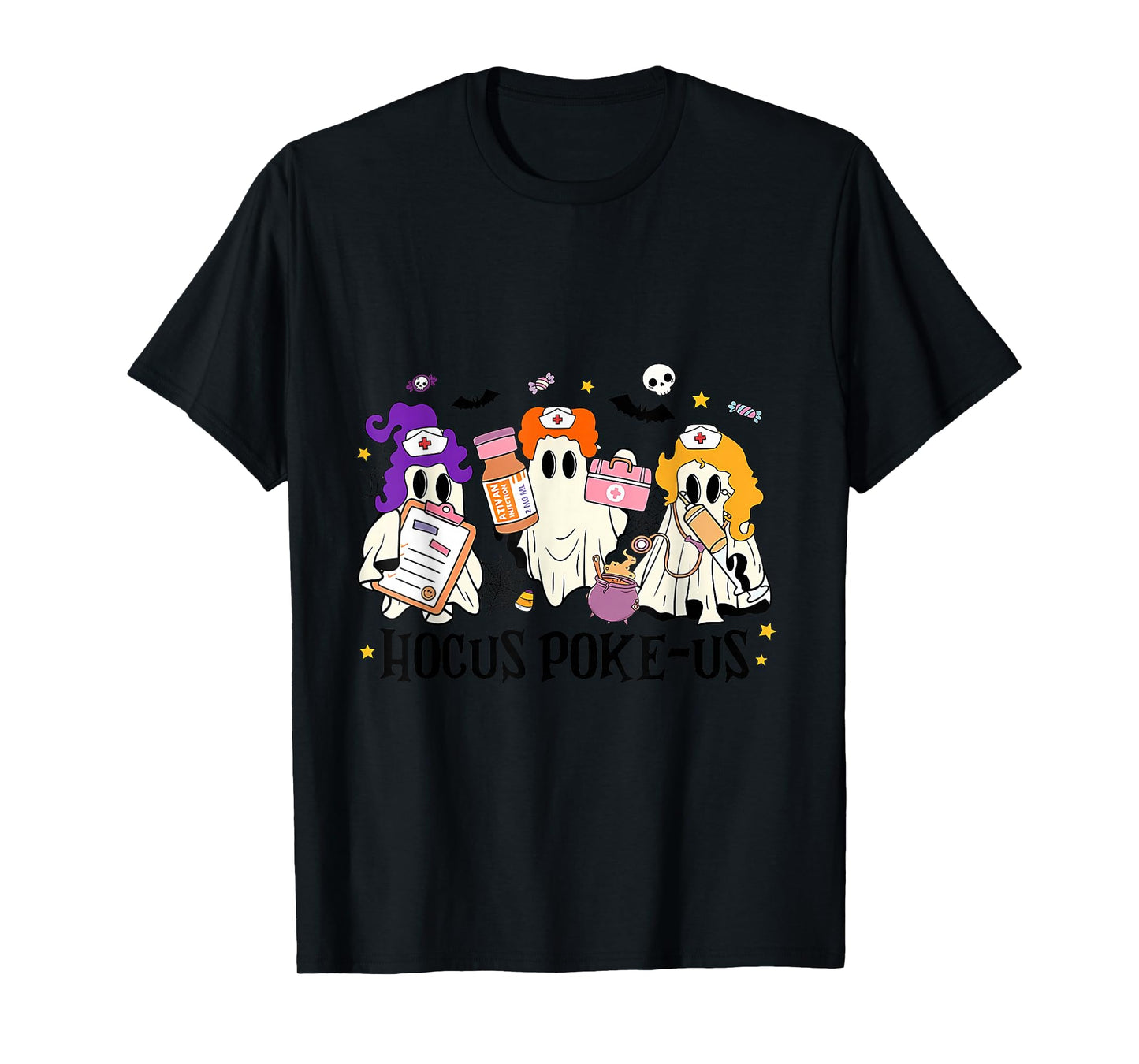 Spooky Nurse Halloween Funny Medical Lab Tech Costume T-Shirt