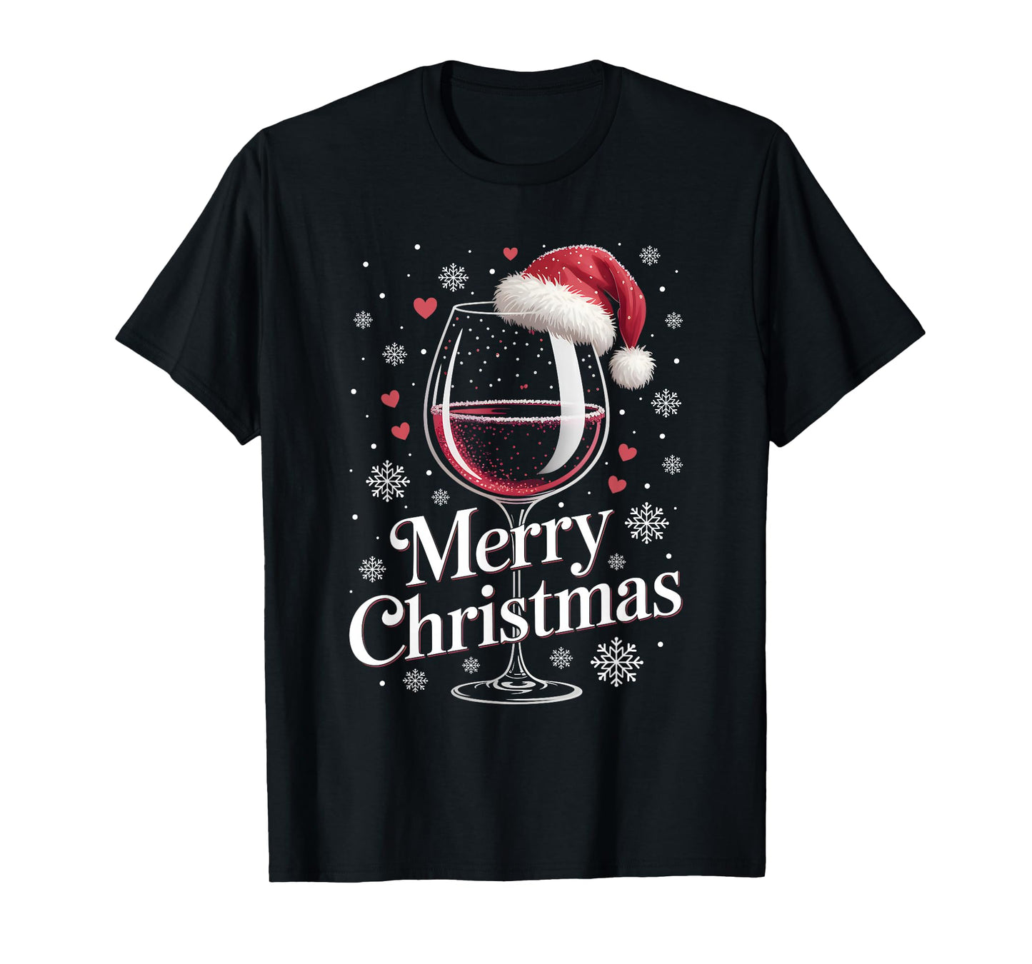 Party Outfit Christmas Pajamas Women Wine Glass Wine T-Shirt