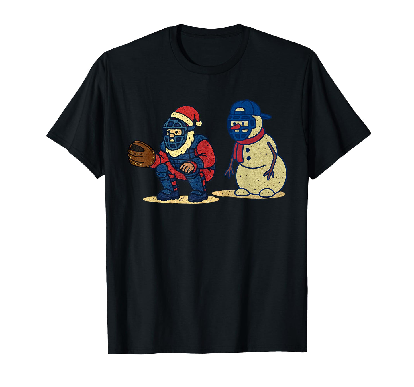 Santa Claus Playing Baseball Xmas Holiday Funny Christmas T-Shirt