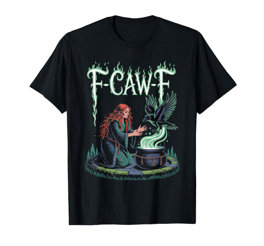 F-Caw-F Crow Funny Gothic Moon Black Bird Halloween T-Shirt