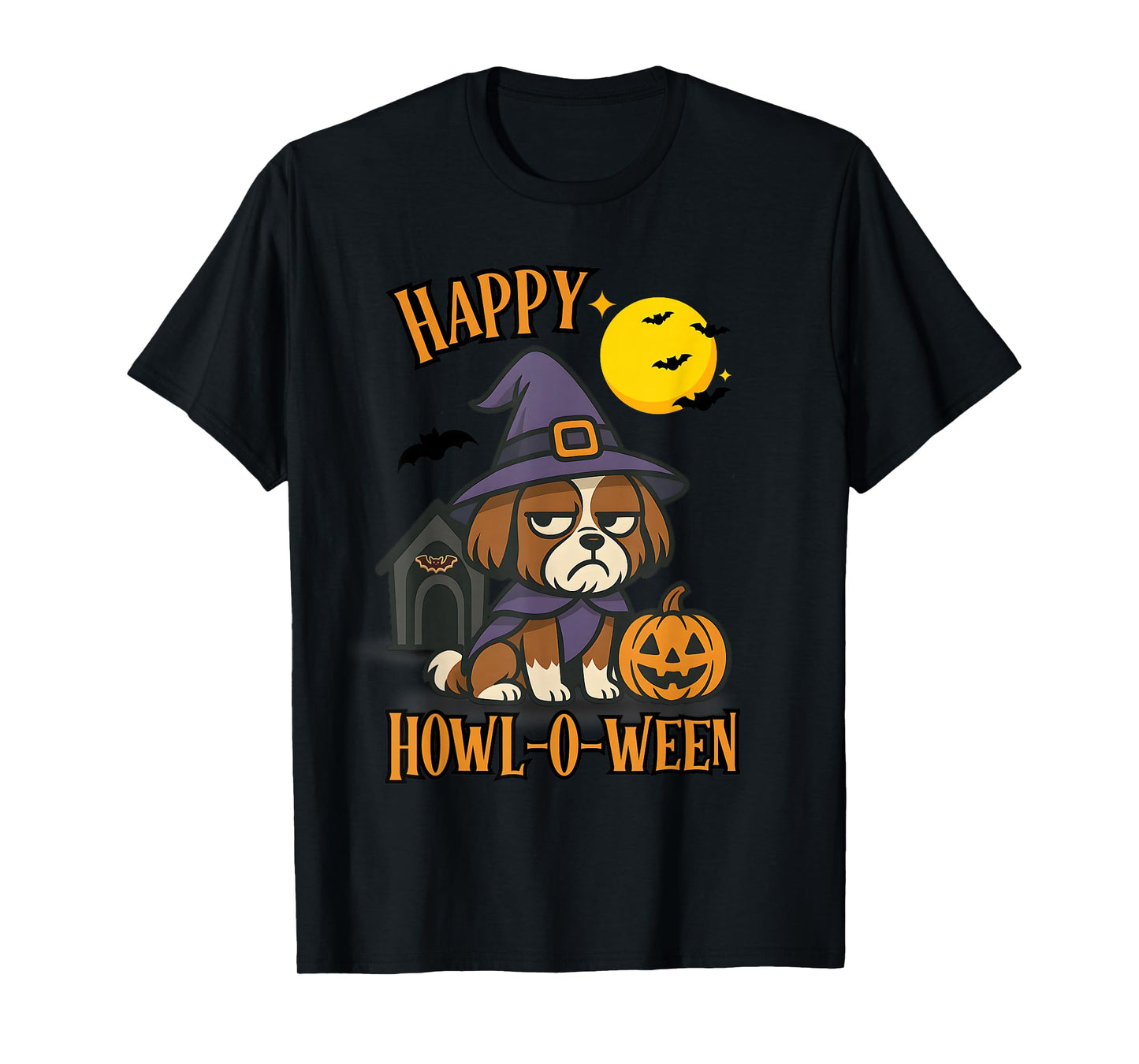 Happy Howloween Shih Tzu Side Eye Funny Dog Shirt T-Shirt