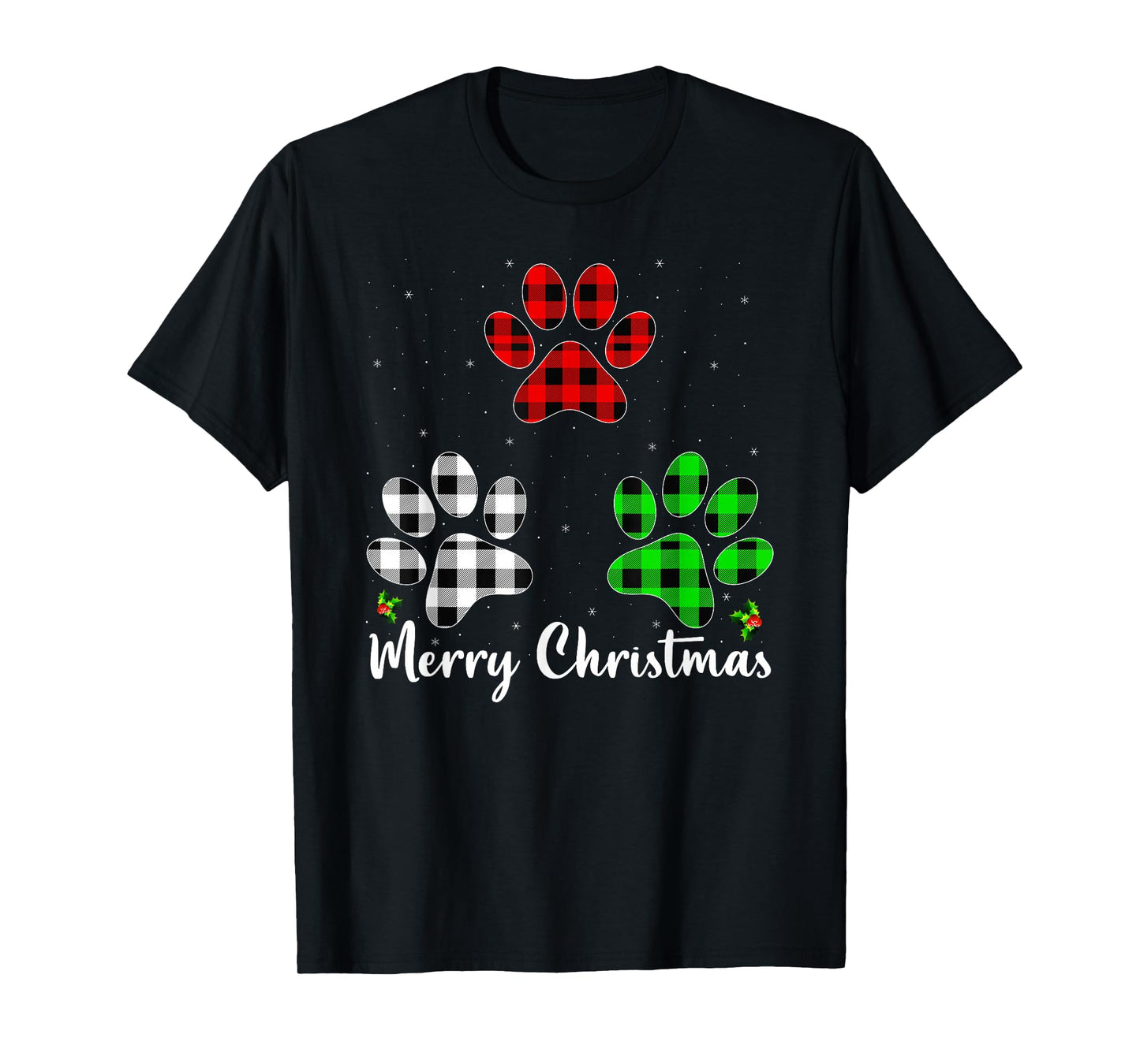 Funny Dog Paw Christmas Pajamas Puppy Dog Lover Xmas T-Shirt