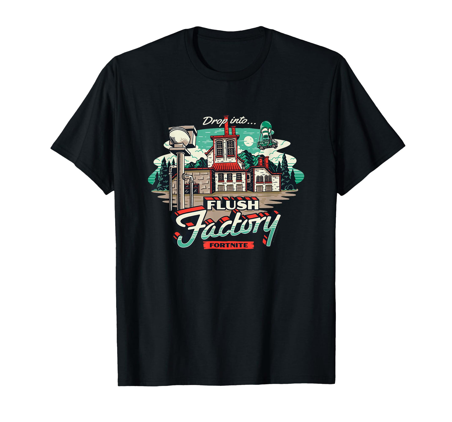 Fortnite Drop Into… Flush Factory Vintage Big Chest Poster T-Shirt