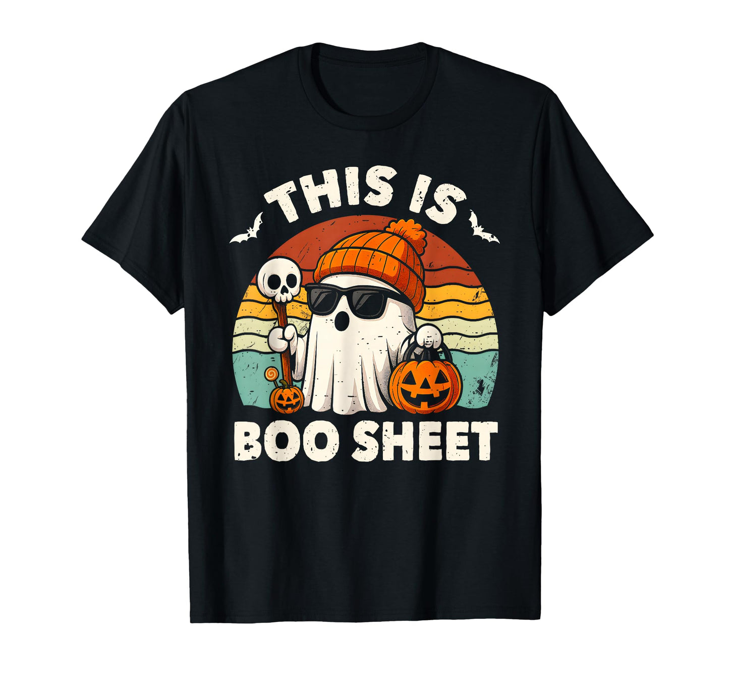 This is Boo Sheet Ghost Retro Halloween Costume Men Women T-Shirt