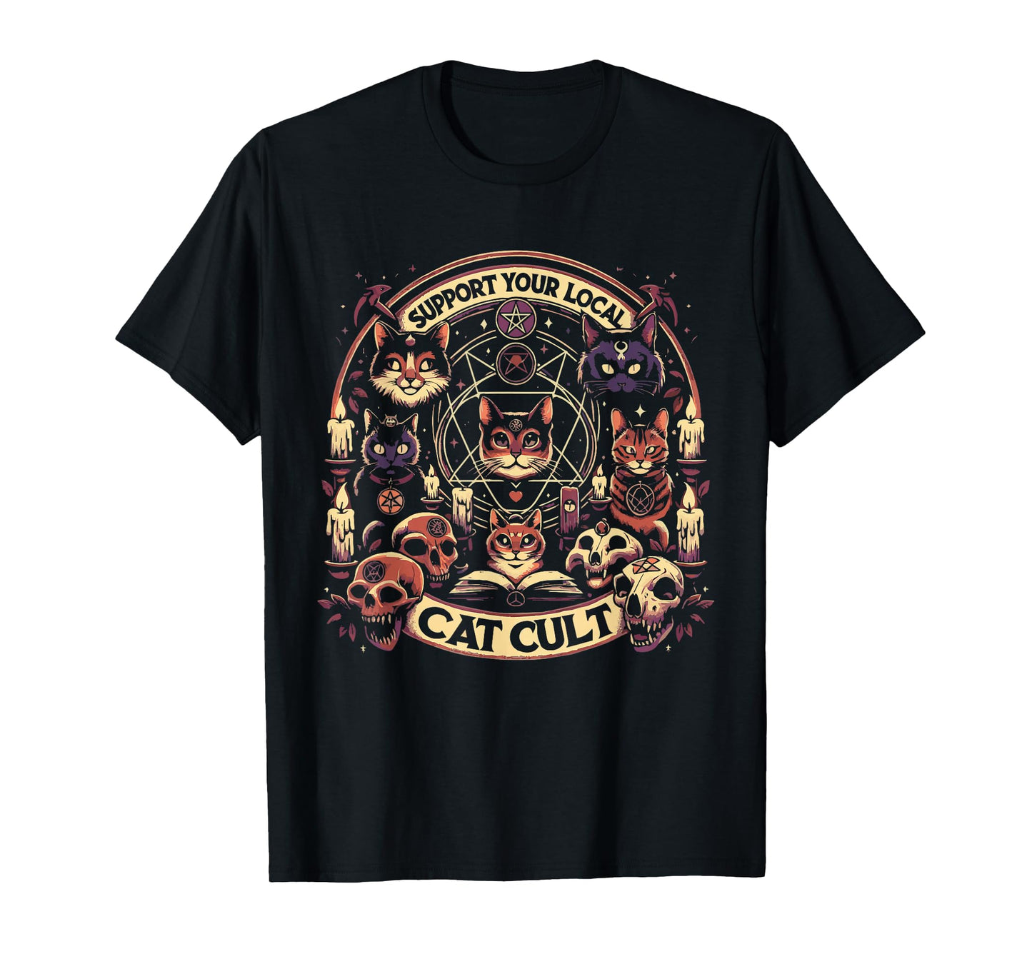 Funny Support Your Local Cat Cult Tee Shirt T-Shirt