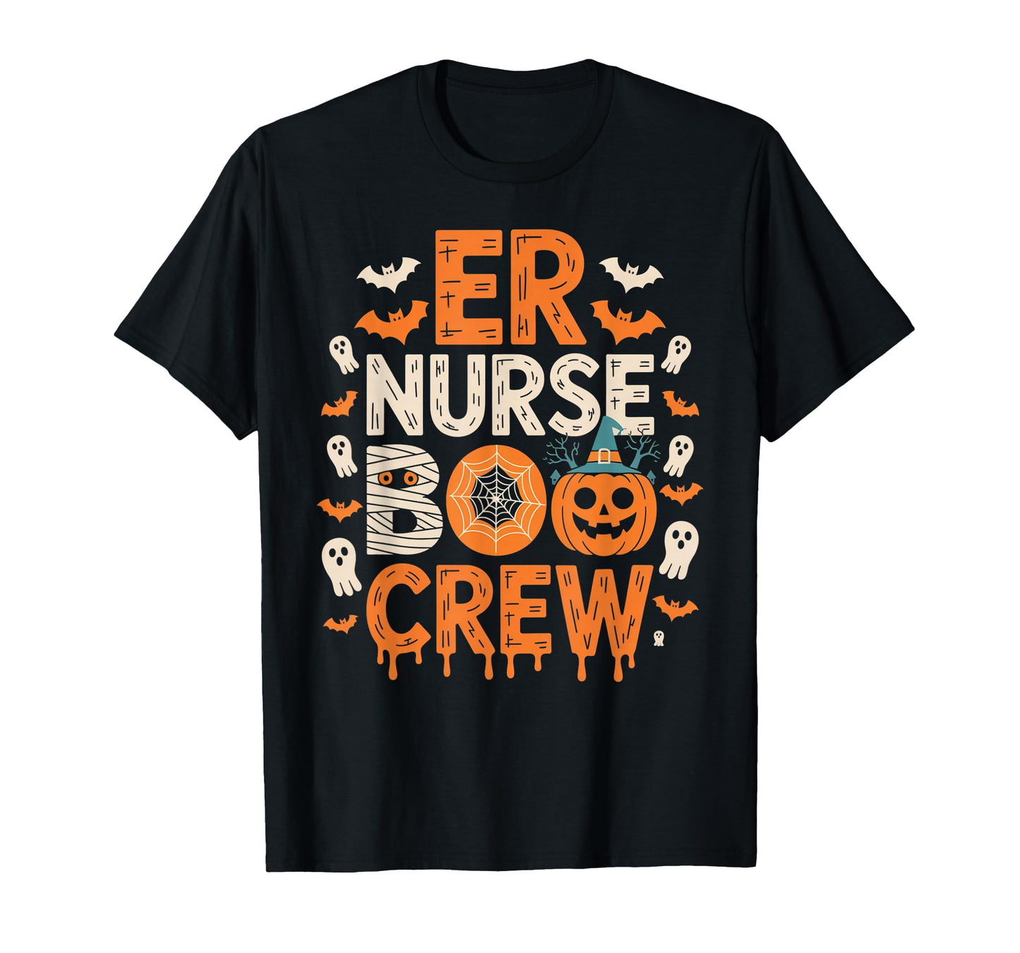ER Nurse Boo Crew Halloween Matching Spooky Outfit T-Shirt
