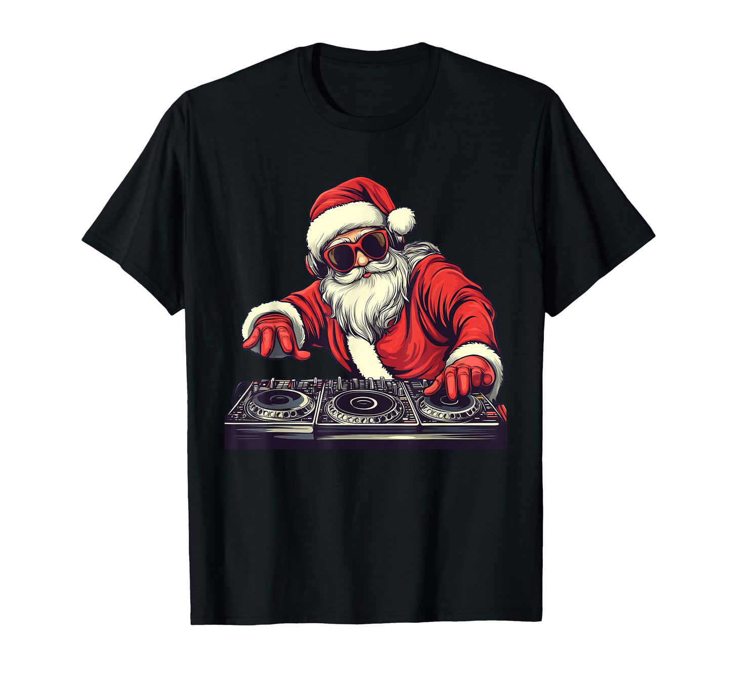 Funny Santa Claus DJ Dropping Holiday Jams T-Shirt
