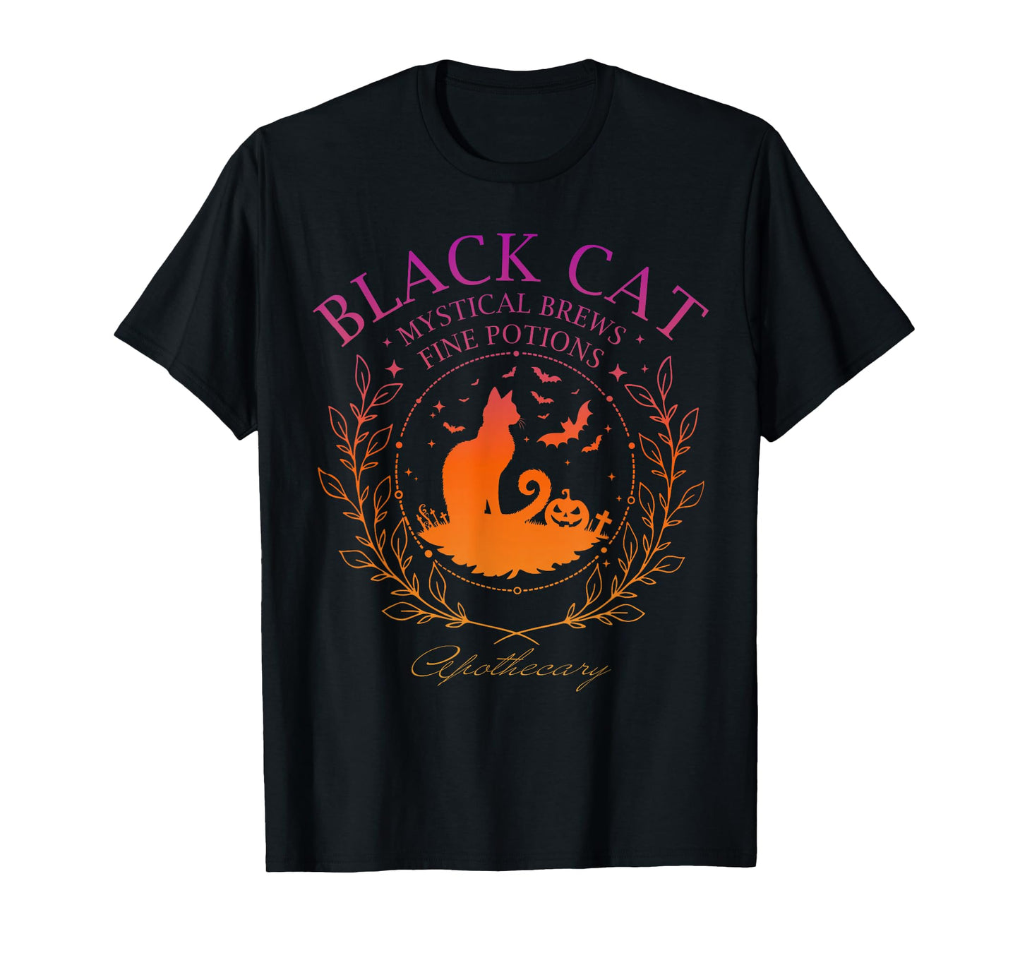 Black Cat Apothecary Halloween Witchy Halloween Cat Lovers T-Shirt