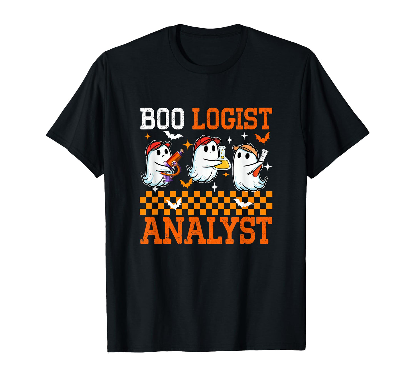 Boo Logist Analyst Halloween Biologist Job Three Cute Boos T-Shirt