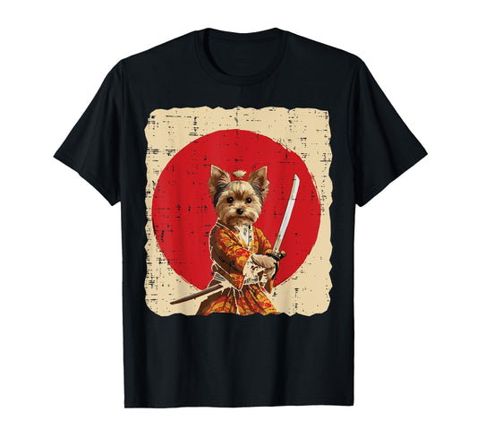 Japanese Dog Yorkshire Terrier Samurai Art Women Men Kids T-Shirt