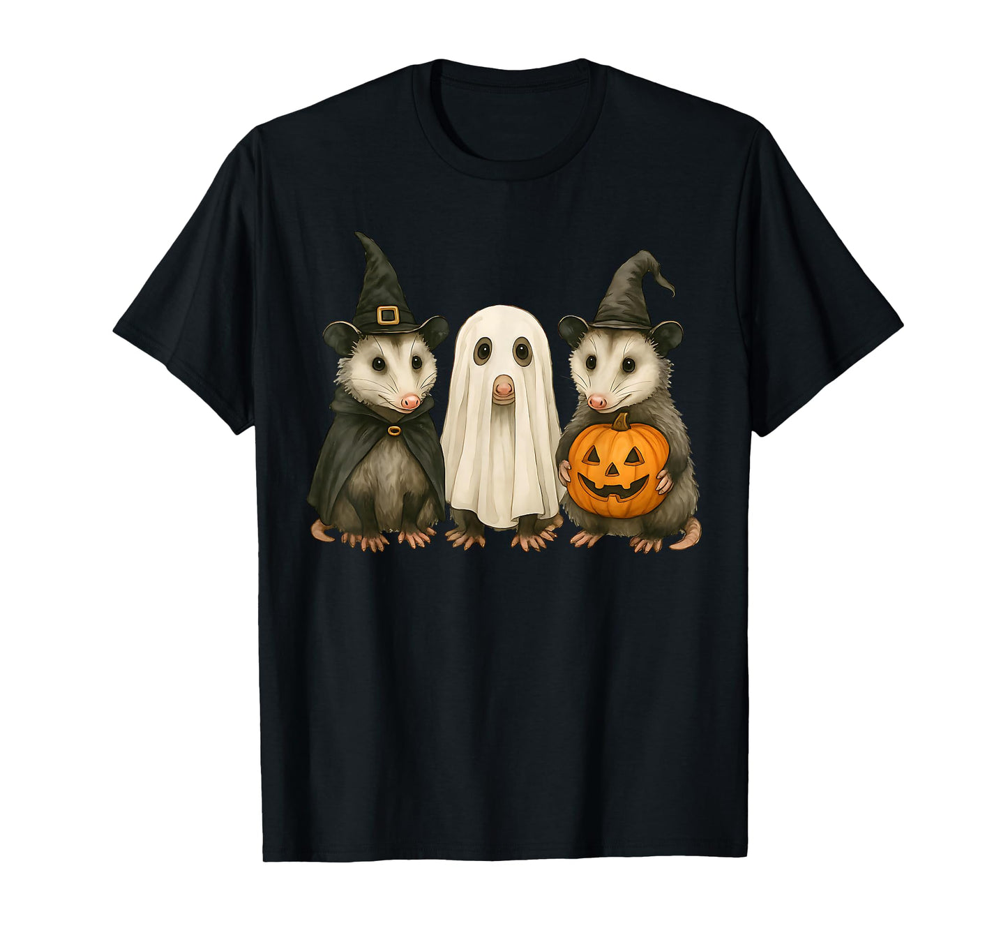 Opossum Halloween Possum Witch Ghost Pumpkin T-Shirt