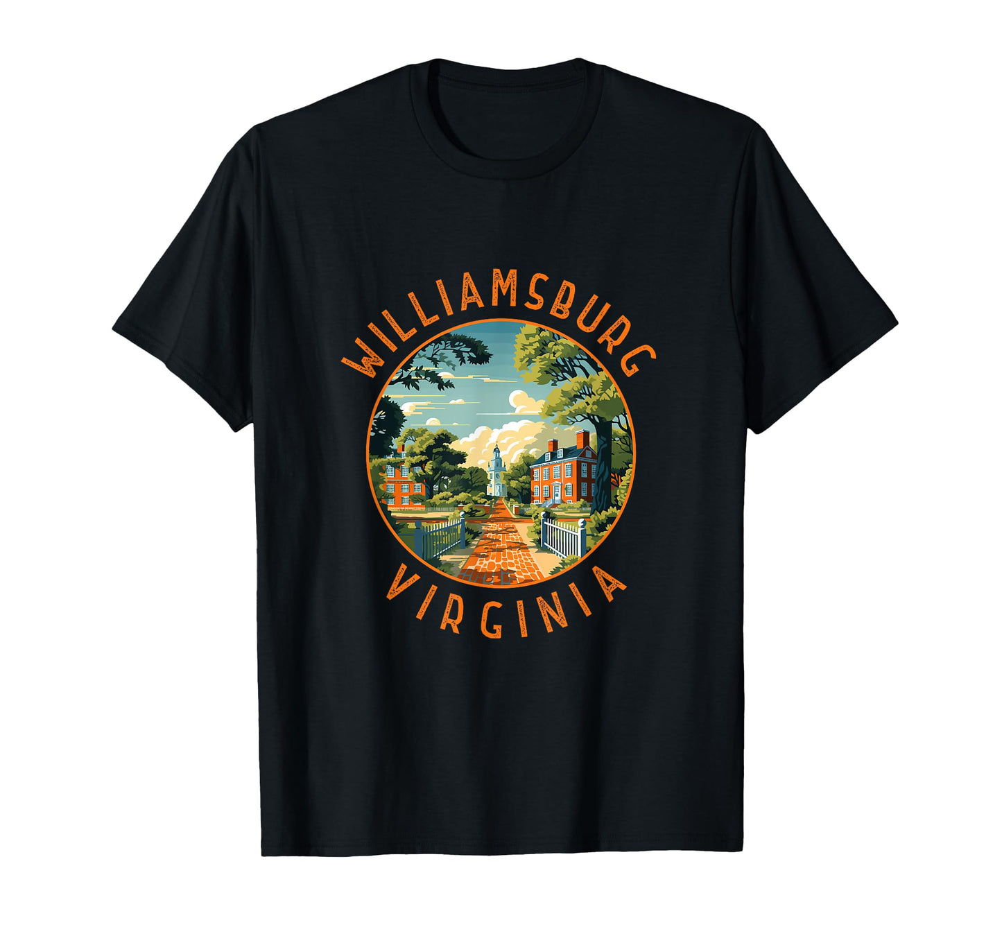 Williamsburg Virginia Distressed Retro Circle T-Shirt