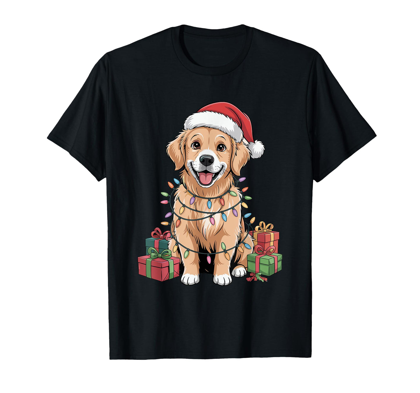 Cute Golden Retriever Christmas Funny Dog Lover Holiday T-Shirt