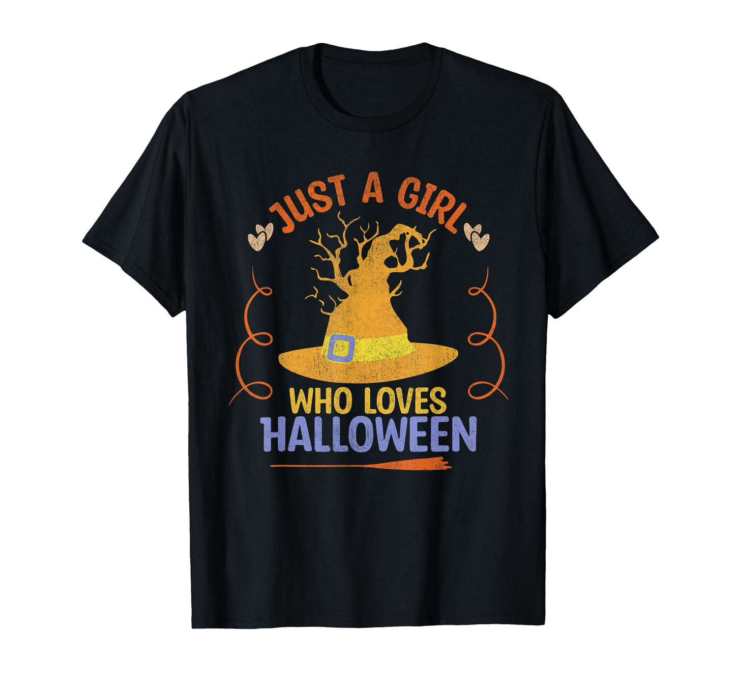 Just A Girl Who Loves Halloween Witch Hat T-Shirt